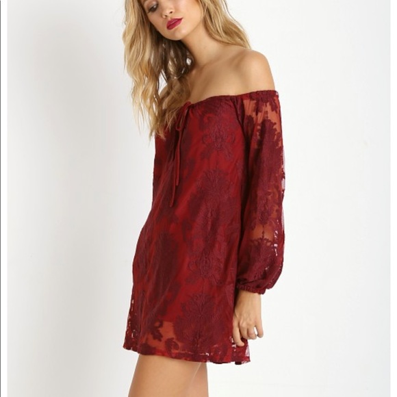 For Love & Lemons Sangria Dress Crimson Medium - Picture 11 of 11